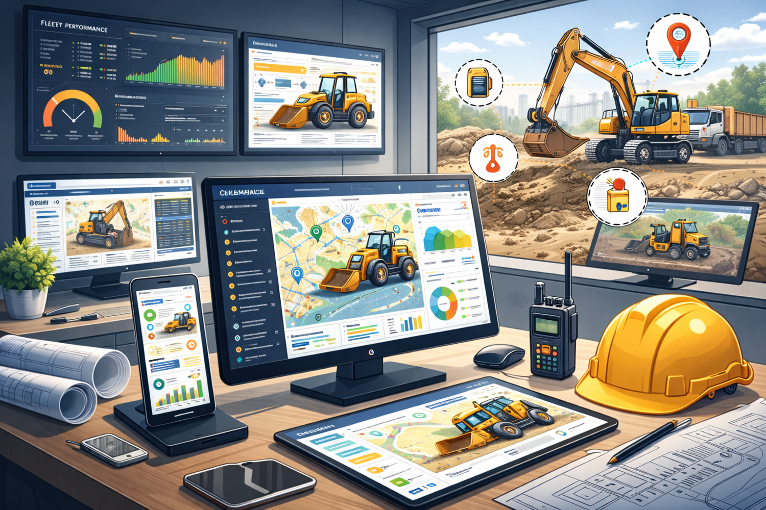 🚜 Датчики, телематика и диспетчеризация для тяжёлой техники: как технологии повышают эффективность парка